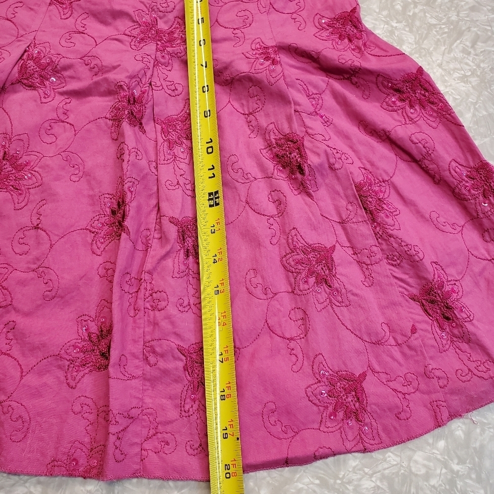 #071 Dolled Up Size Small by F.A.N.G. fuschia sequined skirt - Picture 8 of 16